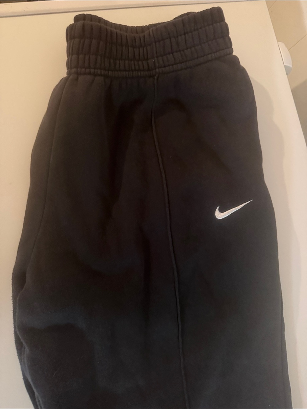 Nike Black women’s Jogger Sweatpants with White Swoosh
